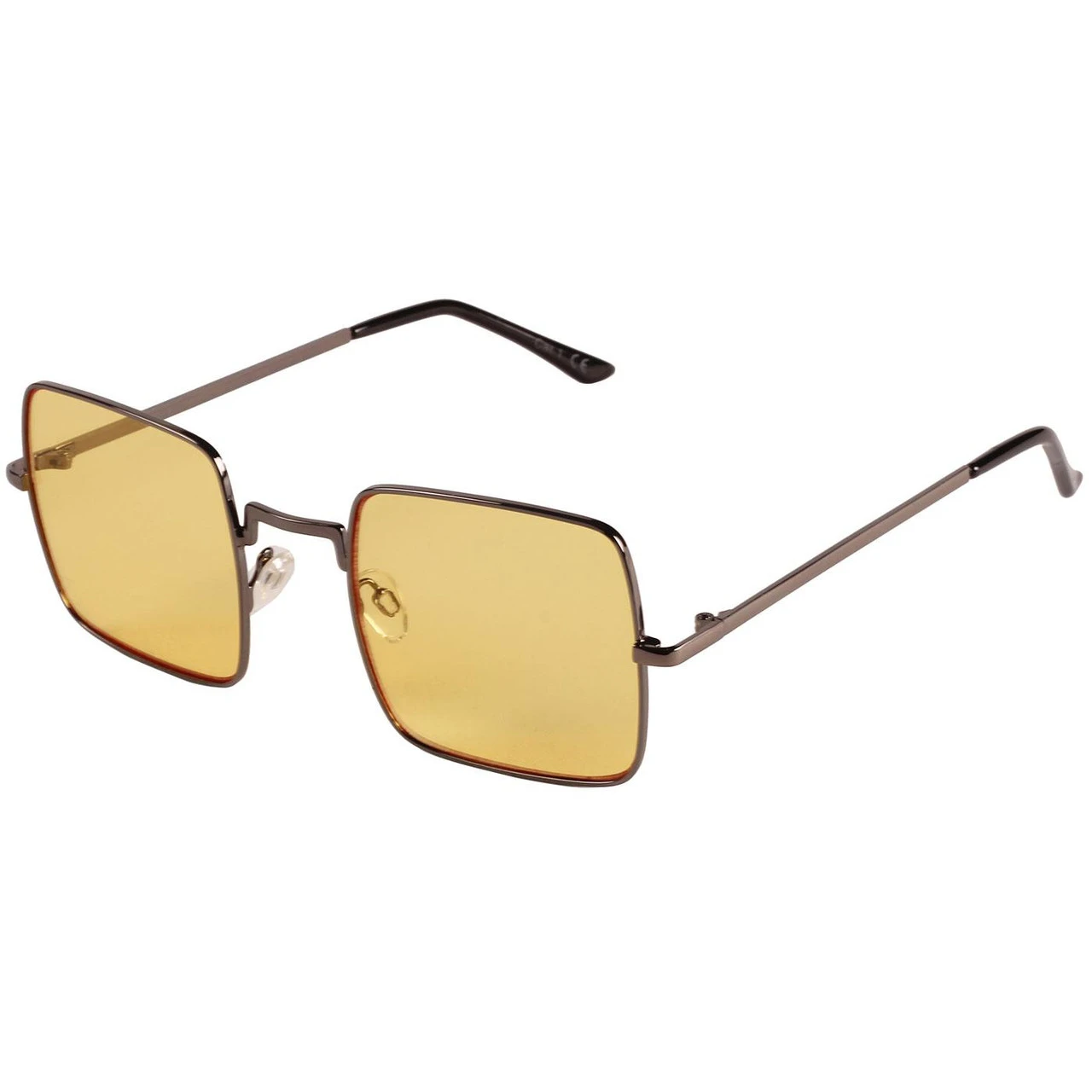 Harrison 60s Square Sunglasses - Silver Frame With Yellow Lenses 1 Harrison 60s Square Sunglasses - Silver Frame With Yellow Lenses
