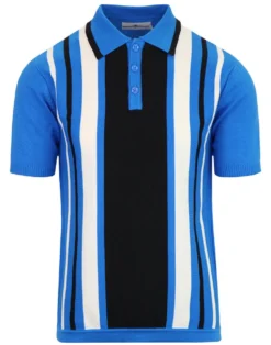 Folklore Mod Stripe Knit Polo (MO) -Men's Clothing Shop madcap england stripe ss polo knit blue 3 08603.1661268029 3