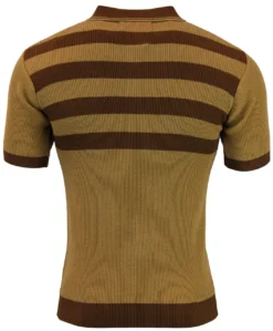 Terry Retro Mod Ribbed Stripe Polo (BB) -Men's Clothing Shop madcap england terry polo brown 2 95668.1679657084