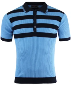Terry Retro Mod Ribbed Stripe Polo (BB) -Men's Clothing Shop madcap england terry polo sky 3 94993.1661271159