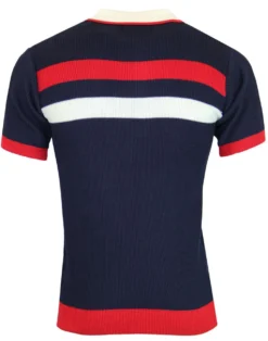Terry Retro Mod Ribbed Stripe Polo (BB) -Men's Clothing Shop madcap england terry ribbed polo navy 1 57479.1661268987