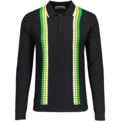 Zodiac Mod Textured Raised Stripe Knitted Polo Shirt Black 19 Zodiac Mod Textured Raised Stripe Knitted Polo Shirt Black -Men's Clothing Shop madcap england zodiac waffle square stripe polo black 3 78989.1695997591
