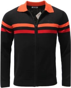 Mavers MADCAP Retro Mod Zip Through Cardigan (B) -Men's Clothing Shop madcap mavers black 2 38854.1661338741