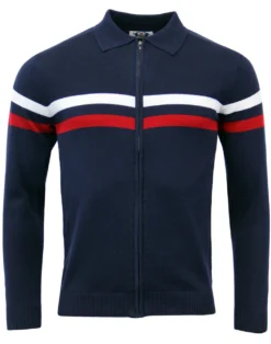 Mavers MADCAP Retro Mod Zip Through Cardigan (B) -Men's Clothing Shop madcap mavers zip cardigan navy 6 54030.1661271974