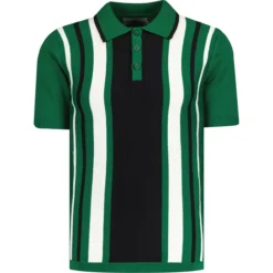 Folklore Mod Stripe Knit Polo (MO) -Men's Clothing Shop madcapeng stripe polo tshirt green front 61805.1673453107 3
