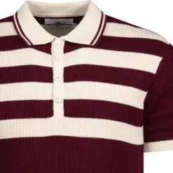 Terry Retro Mod Ribbed Stripe Polo (BB) -Men's Clothing Shop madcapeng terry rib stripes polo zinfandel detail 12397.1661260297